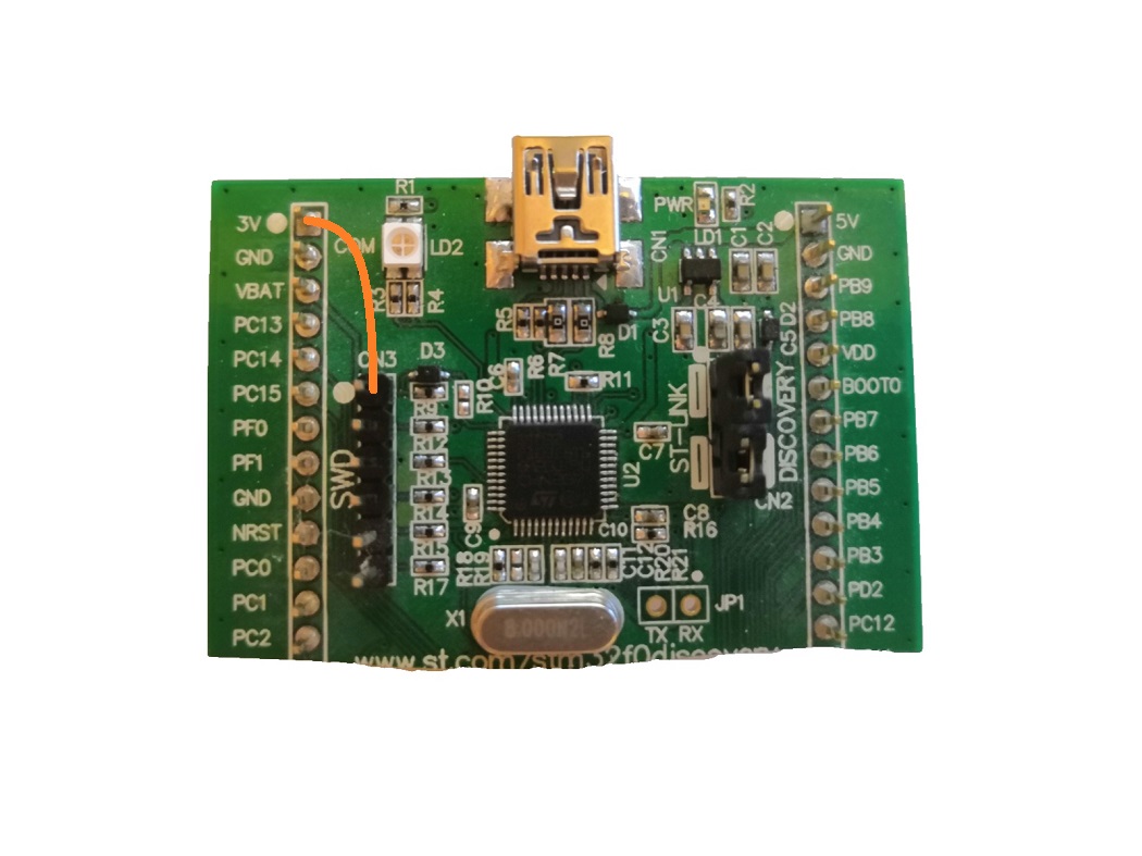 stm32f0discovery SWD AIN_1
